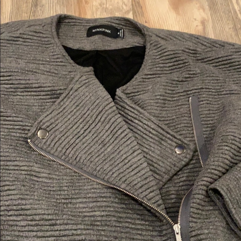 Grey ribbed jacket - Picture 3 of 4